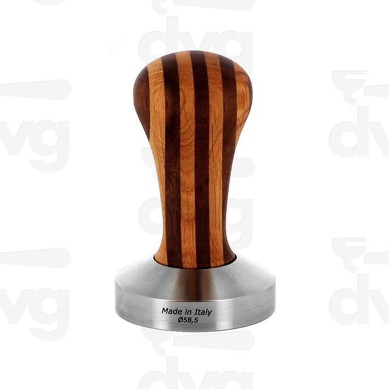 PRESSINO B-WOOD, LEGNO NOCE-ROVERE, BASE INOX PIATTA D.58,5MM