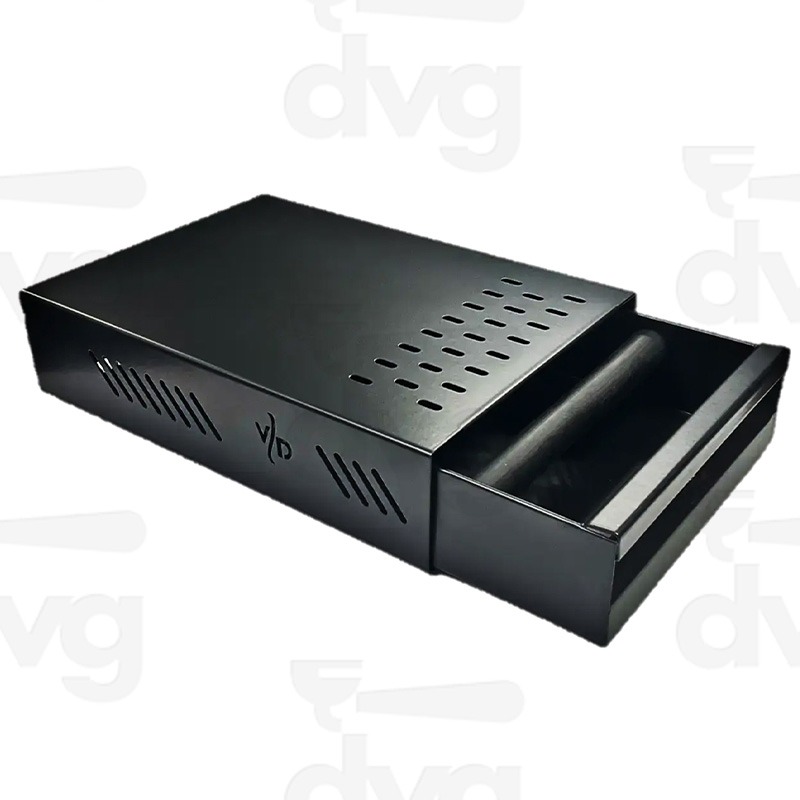 CASSETTO FONDI CAFFE' RETRATTILE NERO ACCIAIO