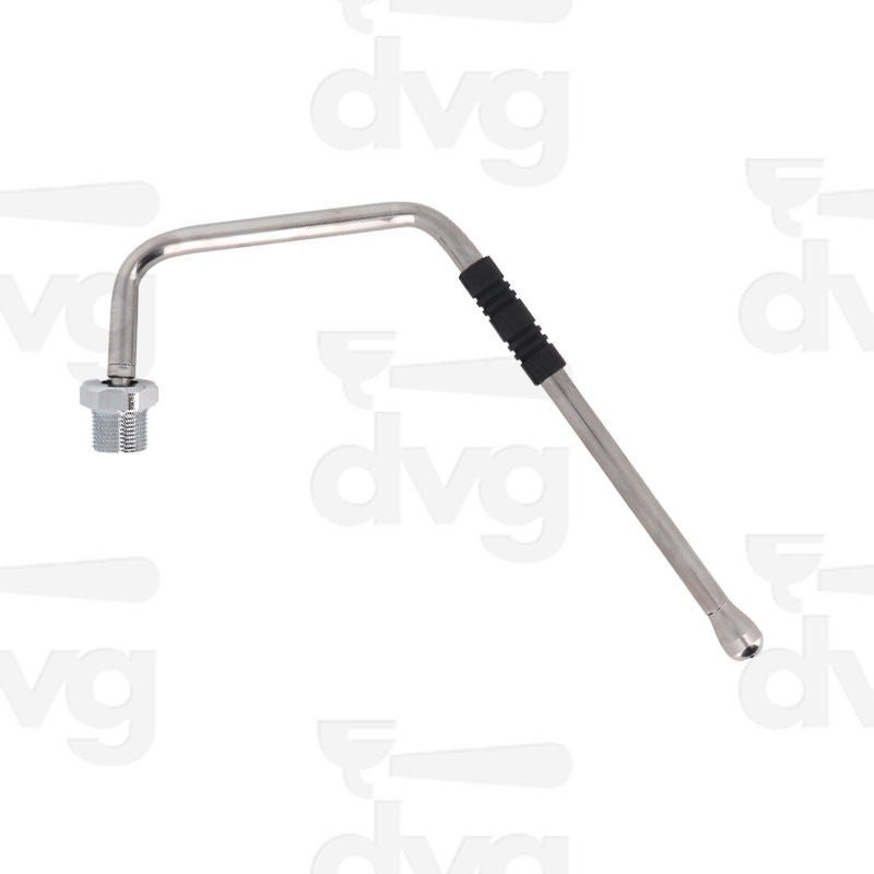LANCIA VAPORE INOX FREDDA CON SPRUZZATORE CILINDRICO 4FORI D. 1,5 100° DADO CROMATO E GUAINA