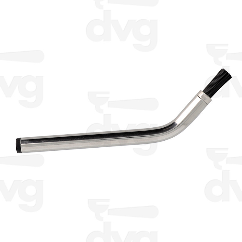 SPAZZOLINO INOX PER DOCCIA CON SETOLE NERE E TAPPO NERO D.12MM