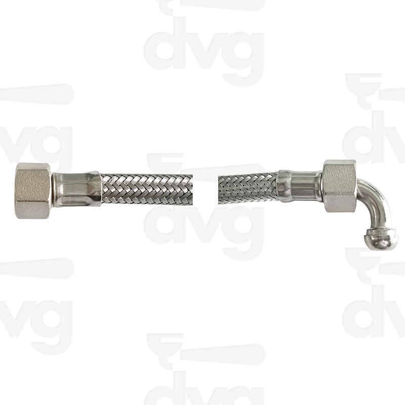 TUBO FLESSIBILE 200 CM 3/8 FF CON 2 CURVE CONICHE - NSF