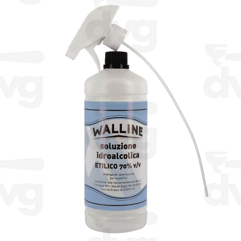 DETERGENTE IDROALCOLICO ETILICO 70% 1L, CON SPRUZZATORE