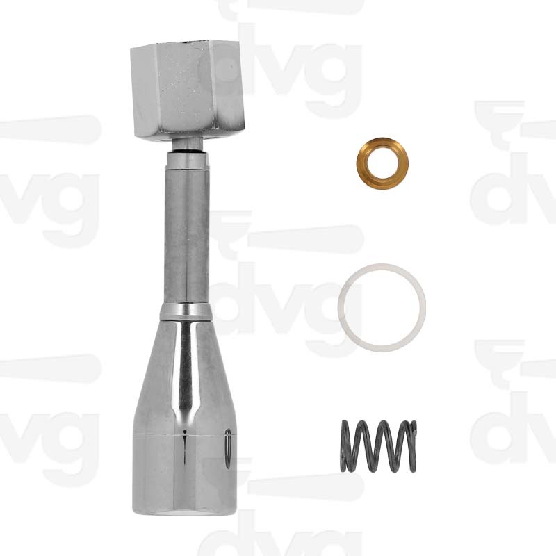 LANCIA ACQUA INOX DRITTA 100 MM CON FRANGIACQUA INOX E DADO CROMATO