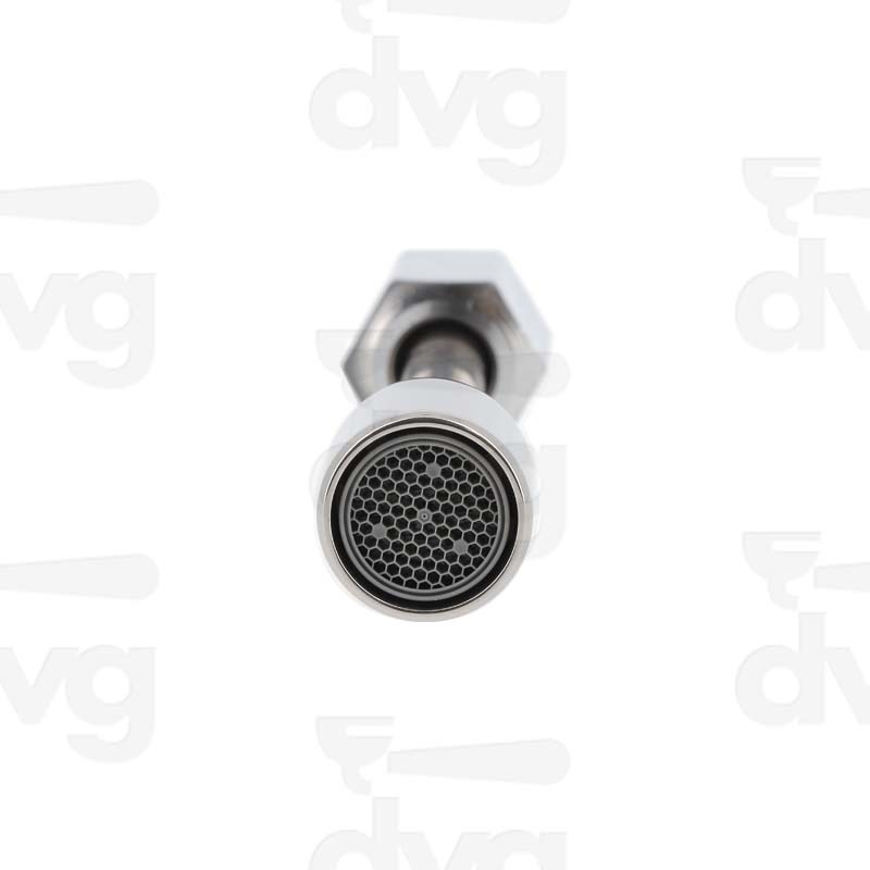 LANCIA ACQUA INOX DRITTA 100 MM CON FRANGIACQUA INOX E DADO CROMATO