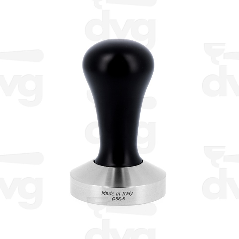PRESSINO CLASS, LEGNO FAGGIO LACCATO NERO, BASE INOX D.58,5MM FONDO PIATTO