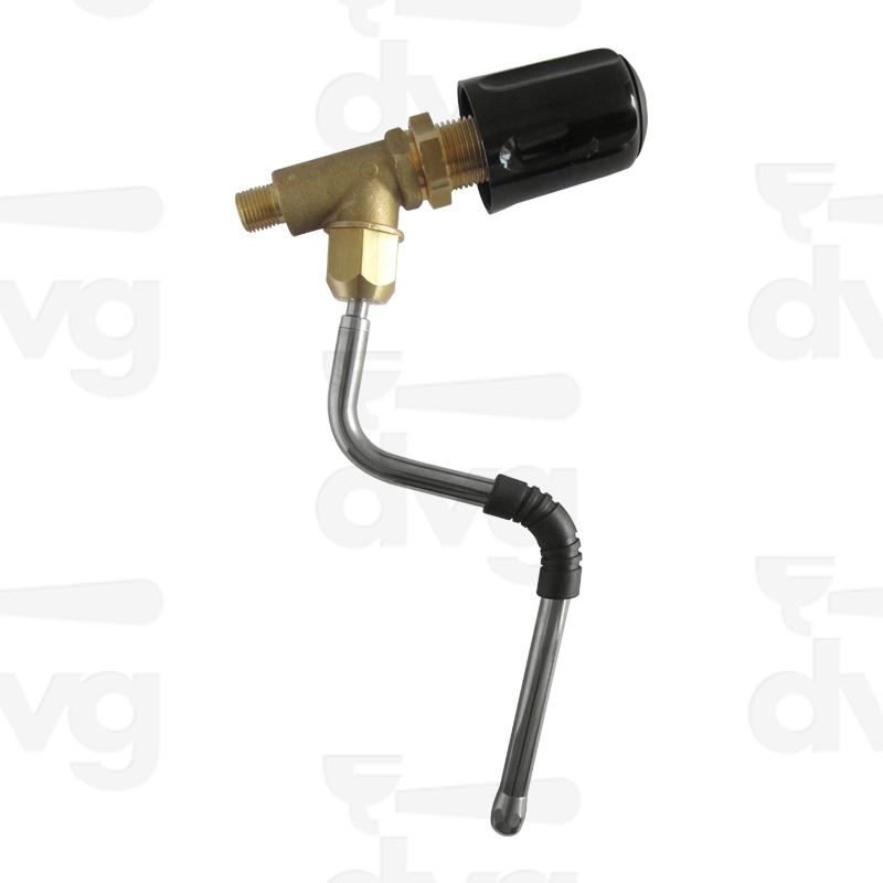 RUBINETTO VAPORE INCLINATO COMPLETO TUBO INOX