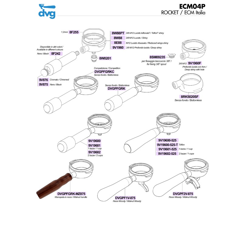 ROCKET / ECM ITALIA - PORTAFILTRI