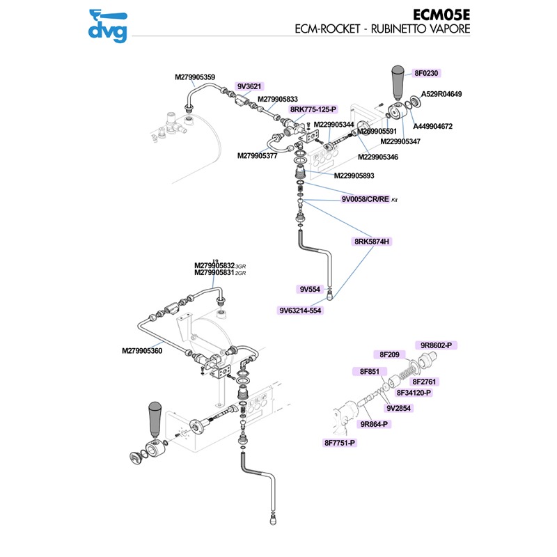 ROCKET / ECM ITALIA - RUBINETTI ACQUA/VAPORE MOD. R9