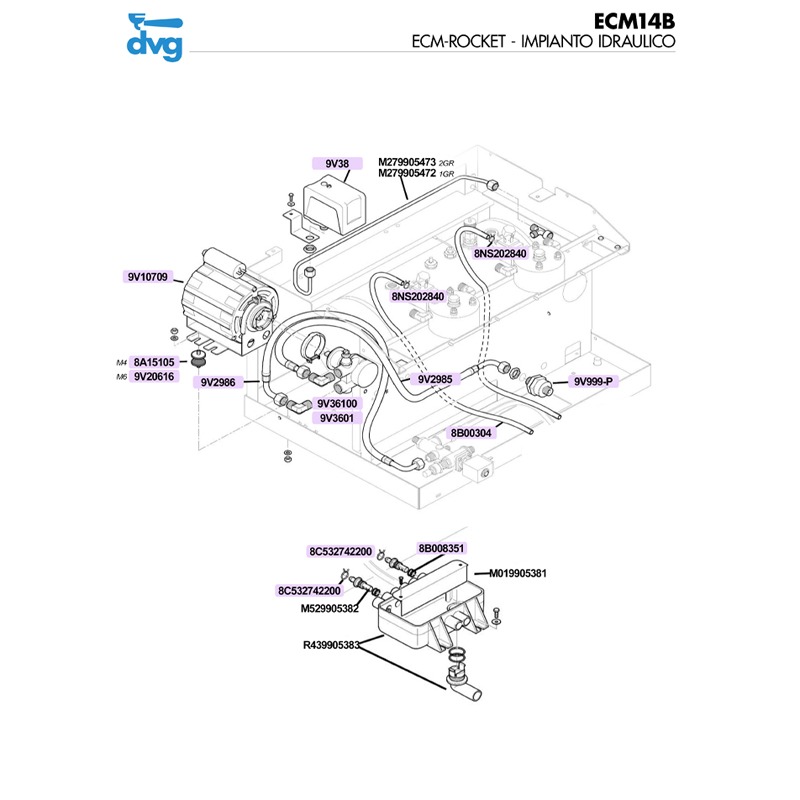 ROCKET / ECM ITALIA - IMPIANTO IDRAULICO MOD. BOXER, R9