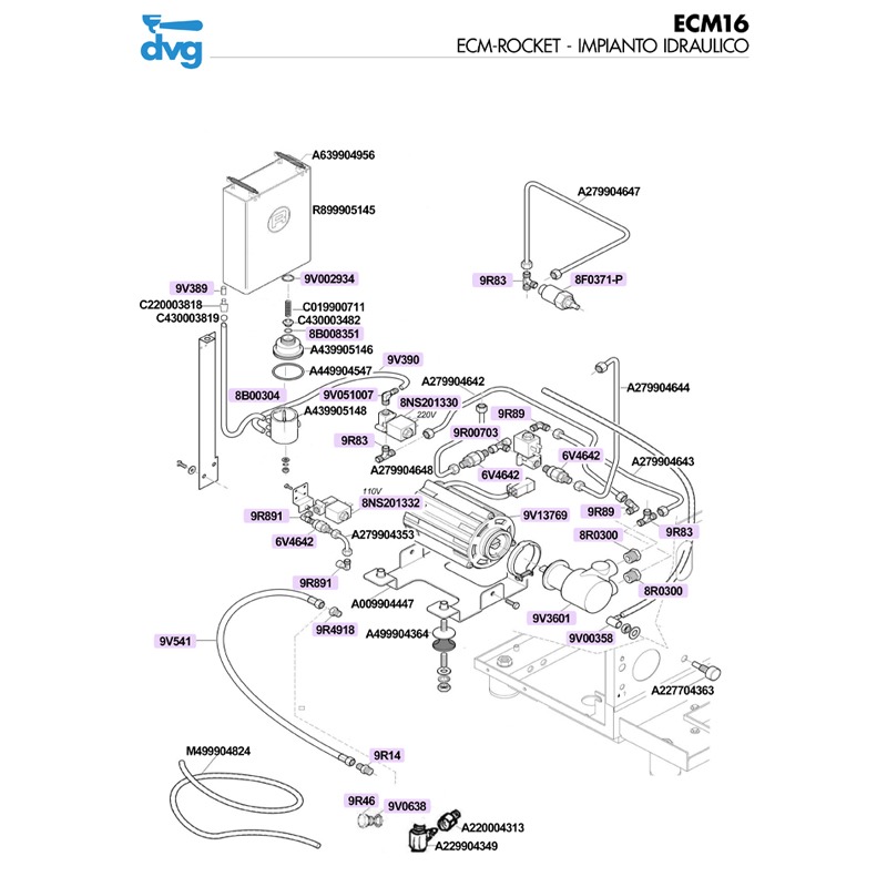 ROCKET / ECM ITALIA - IMPIANTO IDRAULICO MOD. R58