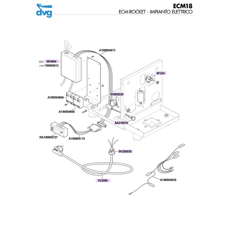 ROCKET / ECM ITALIA - IMPIANTO ELETTRICO MOD. R58