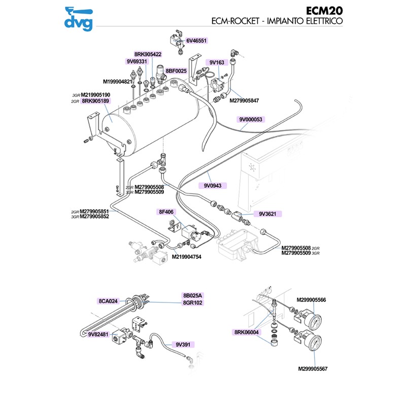 ROCKET / ECM ITALIA - IMPIANTO ELETTRICO MOD. R9, R9V