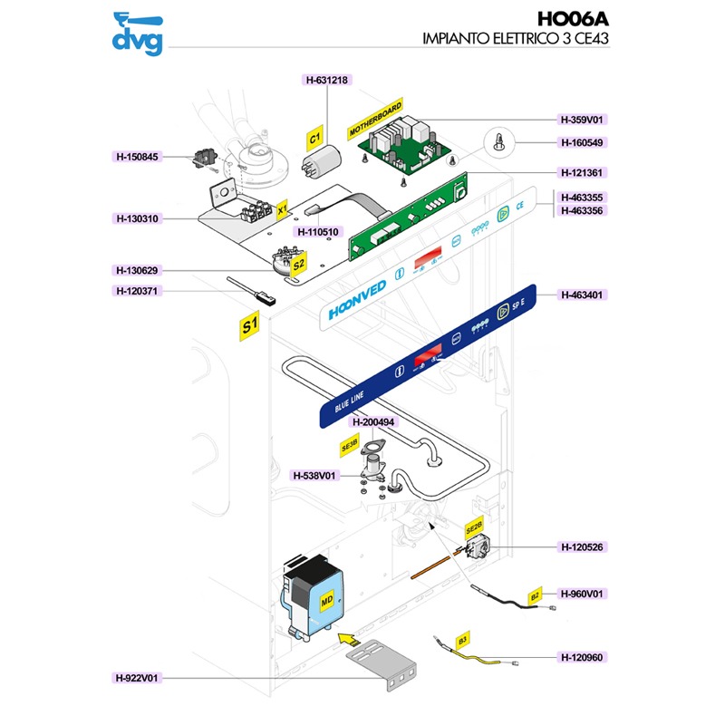 HOONVED - LAVATAZZE MOD. CE43 IMPIANTO ELETTRICO 3