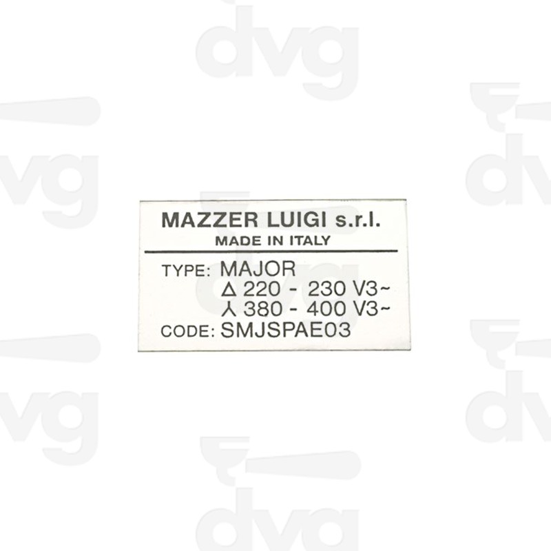 ETICHETTA MOTORE MAJOR 220-380/50/3