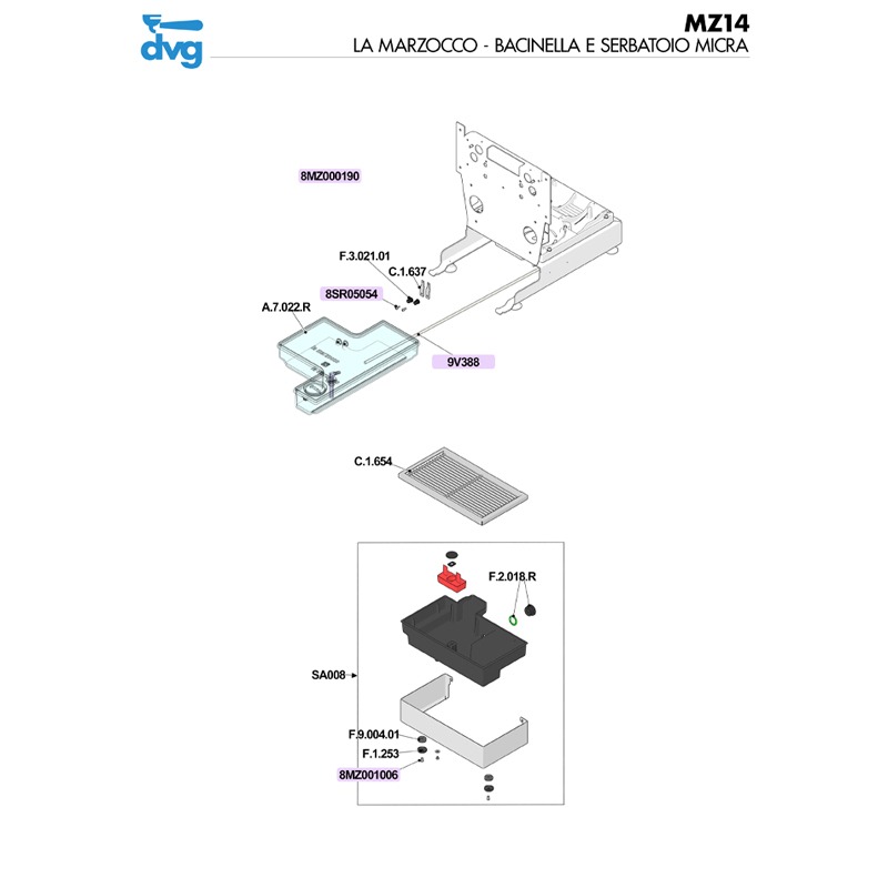 LA MARZOCCO - BACINELLA E SERBATOIO MICRA