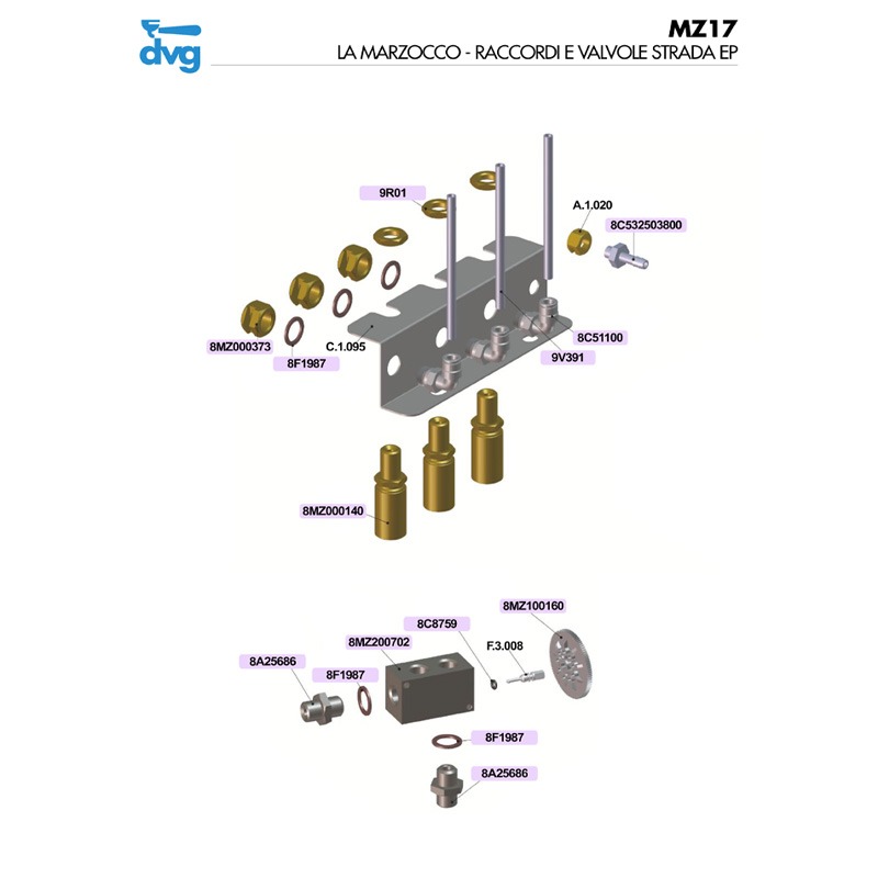 LA MARZOCCO - RACCORDI E VALVOLE MOD. STRADA EP