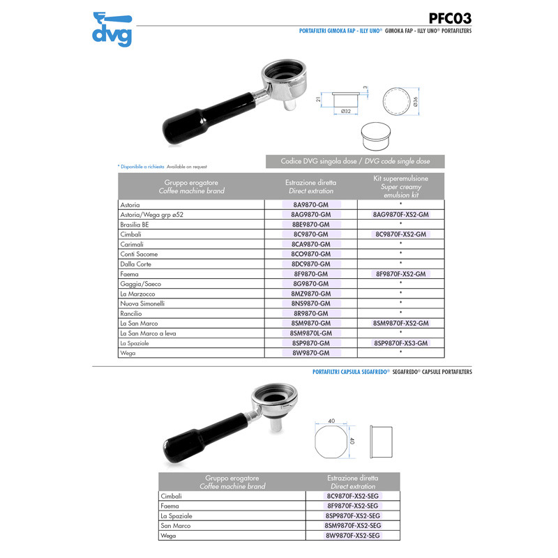 PORTAFILTRI CAPSULA - COMPATIBILE CON GIMOKA® FAP / ILLY UNO®