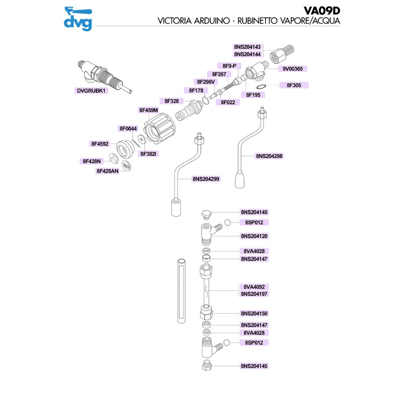 VICTORIA ARDUINO - RUBINETTO VAPORE/ACQUA MOD. VENUS BAR